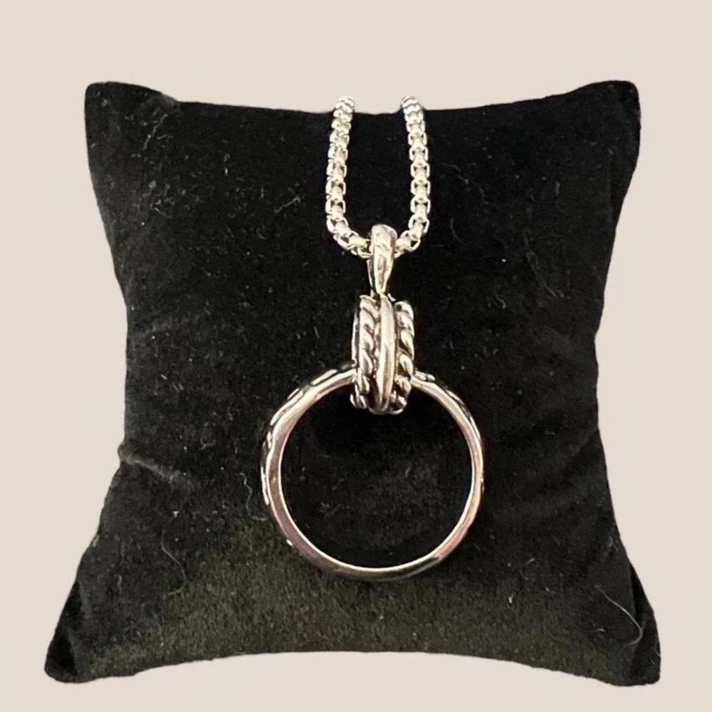 Amazing in Unisex Retro Style Steel Ring Pendant Necklace